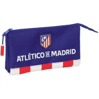 Safta Pennenetui met 3 vakken Atlético Madrid Blauw Wit Rood 22 x 12 x 3 cm
