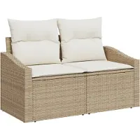 vidaXL Tuin Sofa met kussen met opslag 123 x 62 x 69 cm poly rattan