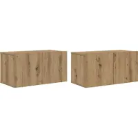 vidaXL Tv-meubelset 2 st Bruin Bewerkt hout