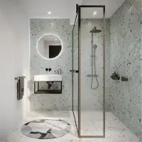 Riho Lucid GD402S inloopdouche met draaibare zijwand 100cm zwart mat