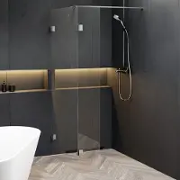 Riho Scandic X402 inloopdouche 160cm met 30cm zijwand chroom