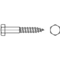 Toolcraft 109315 Zeskantbout 10 mm 60 mm Buitenzeskant DIN 571 Staal Verzinkt 100 stuk(s)