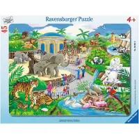 Ravensburger puzzel kinderpuzzel zoo bezoek 45 stukjes karton.