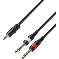Adam hall Audiokabel 3,5 mm jackplug/2 x 6,3 mm jackplug