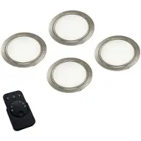 Doeco Chip Emotion Led set van 4 spots met dimmer onderbouw 12V/30W RVS look