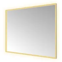 Hotbath &More Spiegel Square 100x80cm Directe & Indirecte Verlichting - Geborsteld Messing PVD - Glas - Rechthoekig - Spiegels, Badkamerspiegels - 8721333301283