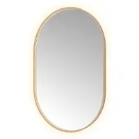Hotbath &More OVA812 Oval spiegel 80x120cm met verlichting, spiegelverwarming, kleurwissel, dimbaar en afstandsbediening geborsteld koper PVD