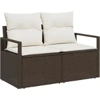 vidaXL Tuin Sofa met kussen met opslag 120 x 62 x 69 cm poly rattan