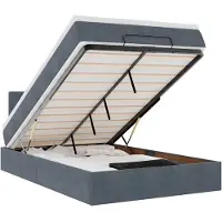 vidaXL Bed poef met matras en LED's 120x190 cm fluweel donkergrijs