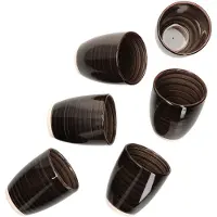 MamboCat Set van 6 Coffeeblack koffiemokken zwart ZONDER handvat - 24326250