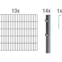 Alberts Dubbelstaafmat hekwerk Basisset Hoogte: 80 - 160 cm, totale lengte: 4 - 30 m, voor plaatsing in beton (set)