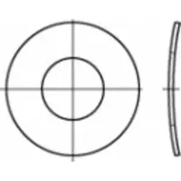 Toolcraft 1060521 Veerschijf Binnendiameter: 3.7 mm DIN 137 RVS 1000 stuk(s)