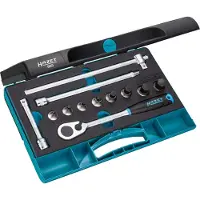 Hazet Dopsleutelbitset 985 · 1/2 inch (12,5 mm) vierkant hol · Binnen-zeskant-profiel · 12-delig · 5 · 6 · 8 · 10 · 12 · 14 · 17 · 19