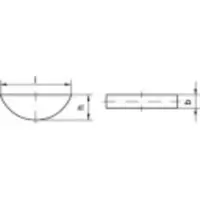 Toolcraft 138915 Schijfspieën DIN 6888 Staal C45K 100 stuk(s)