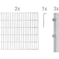 Alberts Dubbelstaafmat hekwerk Basisset Hoogte: 80 - 160 cm, totale lengte: 4 - 30 m, voor plaatsing in beton (set)