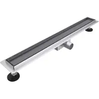 FortiFura Galeria douchegoot - 50cm - tegelrooster - vloerflens - PVD - geborsteld gunmetal (antraciet) SW720437/SW1075287