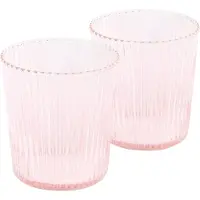 Paveau Pink - Ribbed Waterglazen - 2 Stuks - Duurzaam Borosilicaatglas