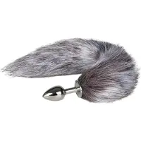EasyToys Fox NO5 - metalen anaalplug met vossenstaart (zilver-zilver)