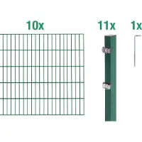 Alberts Dubbelstaafmat hekwerk Basisset Hoogte: 80 - 160 cm, totale lengte: 4 - 30 m, voor plaatsing in beton (set)