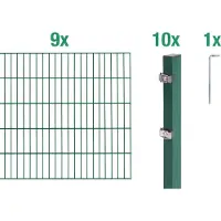 Alberts Dubbelstaafmat hekwerk Basisset Hoogte: 80 - 160 cm, totale lengte: 4 - 30 m, voor plaatsing in beton (set)