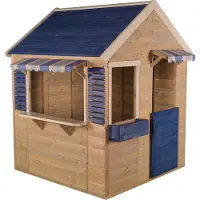 Wendi Toys Houten speelhuis strandwinkel blauw voor buiten / tuin