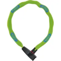 ABUS kettingslot Catena 6806K – Lichtgewicht fietsslot van gehard staal met modieuze textielhoes – Vierkante ketting met -veiligheidsniveau 6 – 85 cm – Groen