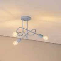 Helam Plafondlamp Oxford, dimbaar, blauw, Woon-/ Eetkamer, metaal, plafondlamp