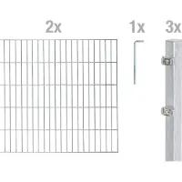 Alberts Dubbelstaafmat hekwerk Basisset Hoogte: 80 - 160 cm, totale lengte: 4 - 30 m, voor plaatsing in beton (set)