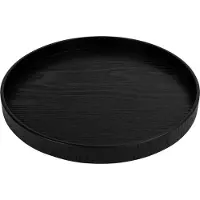 QUVIO Houten dienblad rond - Diameter 24 cm - Zwart