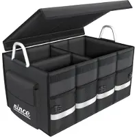 Nince Kofferbak Organizer - 63L Waterdicht Opvouwbaar - Zwart - Kofferbak Tas