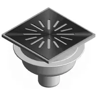 Aquaberg Doucheput abs vloerput rvs rooster onderuitlaat 50mm 150x150mm ppc reukafsluiter