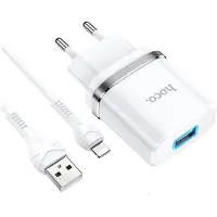 Generic Geschikt voor Apple iPhone, iPad & Airpods - 12W Oplader - 1 Meter USB A naar Lightning Kabel - Lader Geschikt voor 14/13/12/11/Xr/Xs/Xs Max/8/8 Plus/ Pro