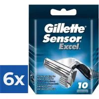 Gillette Sensor Excel Scheermesjes Mannen - 10 Stuks - Voordeelverpakking 6 stuks