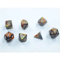 Chessex Lustrous Mini-Polyhedral Goud/Zilver Dobbelsteen Set (7 stuks)
