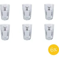 Clayre & Eef Waterglas 300 set van 6 stuks 300 ml Transparant Glas Konijn Drinkbeker