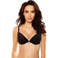 Vivisence dames push-up bh 1040 beugel strapless inzetcup met voorsluiting, zwart, 75f