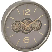J-Line klok tandwiel mdf /goud small 39x9x39cm