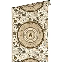 Versace "MEDUSA HOOFD" SATIJN GLANZEND CIRKEL BEHANG | Design - parelbeige wit bruin - Versace 5