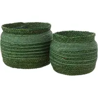 OEM Gevlochten rand - zeegras - groen - set van 2 stuks