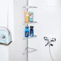 Hi Doucherek - telescopische stang - 4-laags - metaal - 145 tot 250 cm - badkamer rek