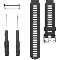 INF Geschik voor Garmin Forerunner 220/230/235/620/630/735XT Polsband Zwart/Grijs