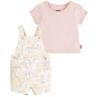 Levi's Set tuinbroek en body roze/geel