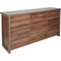 MCW Dressoir -K75, highboard stellingkast schuifdeur 7 vakken hout look industrieel metaal 84x150x40cm ~ bruin