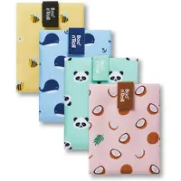 Roll'Eat Boc’n’Roll - Voordeelset Happy Prints 4 stuks- Herbruikbaar Boterhamzakje en Snackverpakking - Sluiting met klittenband - BPA-vrij - Waterdichte binnenlaag - Wasbaar tot 60°C