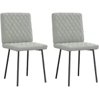 vidaXL Eetkamerstoelen 2 st fluweel lichtgrijs