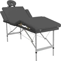 vidaXL Massagetafel met 4 zones 186x68 cm aluminium frame antraciet