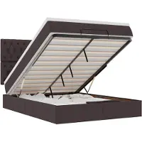 vidaXL Ottoman bed met matras 140x200cm stof donkerbruin