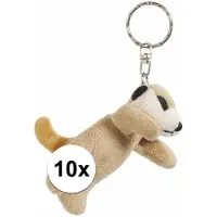 Nature Planet 10x stuks Stokstaartjes knuffel sleutelhangers 6 cm - stokstaartjes artikelen