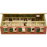 Kids Globe Paardenstal Hout Met 9 Paardenboxen 1:32