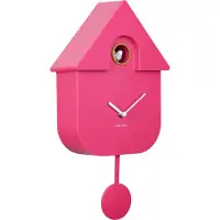Karlsson Modern Cuckoo Koekoeksklok | 21.5x41x8.5cm | Bright roze